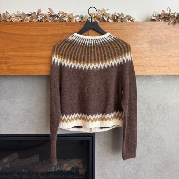 NWT J. Crew Fair Isle cardigan sweater in brushed yarn, Size L - Picture 12 of 16